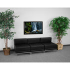 Flash Furniture – Ensemble de sièges Hercules Imagination avec 3 fauteuils de centre, noir-Sans accoudoirs