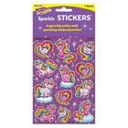 TREND enterprises Inc. Ensemble d'autocollants scintillants, Licornes étincelantes, grandeurs assorties, 24 pièces par paquet-Dessins scintillants sous le thème de licorne