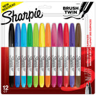 Sharpie - Marqueurs permanents double pointe - Couleurs Variées - Paquet de 12-Marqueurs permanents pour tenir des journaux personnels, prendre des notes, mettre des éléments en valeur, faire de la signalisation/des affiches, de la création de façon occasionnelle ou professionnelle