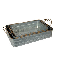 CTG Brands – Bacs rectangulaires de la collection Modern Farmhouse, paq./3, 16,5 po x 9 po, argent industriel -Grand : 16,5 po x 9 po ; Moyen : 14,5 po x 8 po ; Petit : 14 po x 7 po