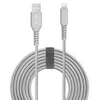 General Supply Câble de Chargement Lightning Tressé de 10 pieds - Gris Argenté-Câble de charge rapide C94