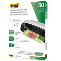Fellowes - Pochettes de plastification thermiques  - Lettre - 5 mils - paquet de 50-Pochettes de plastification thermiques