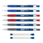 Staedtler - Riptide Porte-mines + Gommes - 0,7 mm - Bleu - Paquet de 6+2-Conception légère pour un confort d'écriture