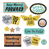 TREND enterprises Inc. Ensemble d'énoncés pour babillard, aspect métallique, 18 pièces-Ensemble de bandes de papier décoratif découpées, incluant des messages de motivation