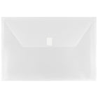 JAM Paper Enveloppes porte-documents format légal, fermeture à velcro, 9 1/2 x 14 1/2 po, transparent, paquet de 12-Transparent