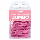 JAM PAPER - Trombone Geant Colore 2", Rose, 3 Paquets de 75-Couleur rose