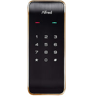 DB2 Verrou Intelligent Or-Disponible en noir, chrome et or la serrure la plus élégante a date, la serrure intelligente Alfred DB2-B avec Clé outrepasser.