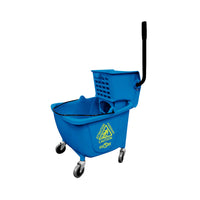 Globe Commercial Products - Ensemble Seau-Essoreuse Pression Latérale - Bleu - 35 pte-Surface lisse pour un nettoyage facile