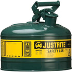 JustriteMD – Bidons de sécurité de type I sans entonnoir, 2,5 gallons, 11 3/4 x 11 1/2 po, vert-Les bidons de sécurité de type I sont conçus avec un seul bec pour remplir et verser toutes sortes de liquides inflammables