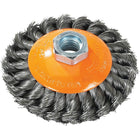 Walter Surface Technologies - Brosse Soucoupe À Fils Noués Torsadés, Dia. 4po, Arbre 5/8po-11, Acier, paquet de 3-Type d'utilisation Acier