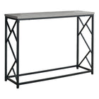 Monarch Specialties - 3532 Table D'Appoint - 44 po L/Console D'entrée Gris/Noir-Surface moderne et stylée d'aspect bois gris