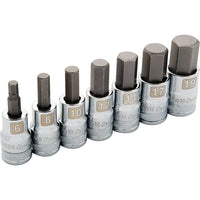 Dynamic Tools – Ensemble de 7 douilles hexagonales métriques standards, à prise de 1/2 po,  6 mm à 19 mm-Inclut : 6, 8, 10, 12, 14, 17, 19 mm