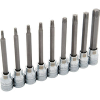 Dynamic Tools – Ensemble de 9 douilles Torx® longues, à prise de 3/8 po, T15 à T55-Inclut : T15, T20, T25, T27, T30, T40, T45, T50, T55