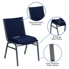Flash Furniture – Chaise empilable robuste bleu marine à motifs à revêtement Hercules rembourrée de 3 po-Coussins profilés
