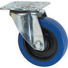 Kleton - Roulette Bleue, Pivotant, 5po (127 Mm), Caoutchouc, 400 Lb (181 Kg), paquet de 5-Dia. des trous de boulon 3/8po (9,52 mm)