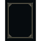 Geographics - Couvertures pour documents et certificats, texture de lin, 9 3/4 po l x 12 1/2 po H, noir - Paquet de 6-Bordure exquise en aluminium doré