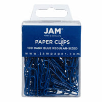 JAM PAPER - Colore norme 1" Trombones, Bleu Fonce, 3 Paquets de 100-Couleur : bleu fonce