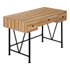 Monarch Specialties - 7672 Bureau 48 po L - Faux Bois Pale/Metal Noir-Bureau d'ordinateur de couleur effet bois récupéré clair aux panneaux épais, avec de jolie base en métal noir