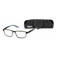 Sportex - Lunettes de lecture +1.50 avec protection contre la lumiere bleue-Monture rectangulaire contemporaine unisexe offerte en bleu avec une conception durable, legere et flexible