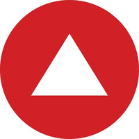 Autocollant de plancher Mark Maker 12" diamètre cercle - flèche triangle blanc sur rouge-Autocollant de plancher