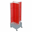 Azar Displays – Présentoir de plancher rotatif à panneaux perforés, 54 x 13,5 po, rouge (700445-RED)-En plastique rouge
