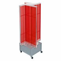 Azar Displays – Présentoir de plancher rotatif à panneaux perforés, 54 x 13,5 po, rouge (700445-RED)-En plastique rouge