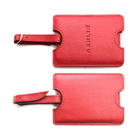 Designer Ashlin  Étiquette d'identification de sécurité de sac de Seattle  Cuir de vachette grainé  Rouge-L'étiquette d'identification est dissimulée pour des raisons de sécurité lorsque vous voyagez