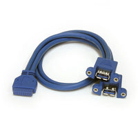 StarTech ® Câble avec 2 panneaux de fixation USB 3.0, câble USB de type A vers carte mère femelle/femelle-Permet d’étendre votre interface USB et fournit des ports de branchement pour vos appareils USB 3.0
