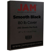 JAM Paper Papier cartonné mat, 8,5 x 11 po, 100 lb, noir lisse, 250/paquet (64429575b)-Noir lisse