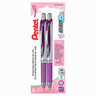 Pentel - Stylos à encre gel liquide EnerGel rétractable - 0,7 mm - Violet - Paquet de 2-Conception voulant incorporer les meilleures qualités de l'encre liquide