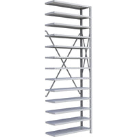 Metalware – Étagère enclenchable RK412, 13 tablettes, 36 x 12 x 100 (po), gris pâle-Système de tablettes ajustables offrant un espace de rangement solide, mais économique qui convient à vos besoins