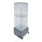 Azar Displays – Présentoir à panneaux perforés emboîtables sur 4 côtés et à roulettes, 40 x 14 x 14 po, transparent (701415-CLR)-Surmontoir pour affiche inclus
