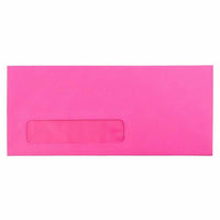JAM Paper #10 Enveloppes à fenêtre professionnelles - 4,125 po x 9,5 po - Rose ultra fuchsia - Paquet de 50-Couleur : Fuchsia Hot Couleur : Rose Enveloppes