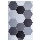 CTG – Autocollants muraux à motif hexagonal, gris, 6 pièces-Ensemble : livré dans une boîte de 6 feuillets de carreaux muraux de qualité supérieure, adaptés aux surfaces lisses et propres