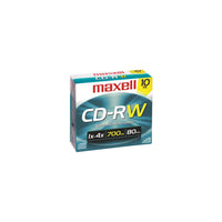 Maxell - CDR réinscriptible emballage de 10-CDR réinscriptible pour données, musique et photos