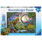 Ravensburger - puzzle Le royaume des géants​ 200 pièces-À propos de ce puzzle de 200 pièces : Préparez-vous à affronter les T-Rex, les Tricératops, les Ptérodactyles, les Ankylosaures et bien plus encore avec notre fascinant puzzle « Le royaume des géants