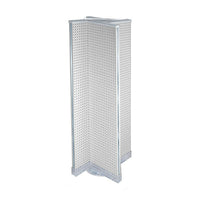 Azar Displays – Présentoir de plancher rotatif à panneaux perforés, 16 x 60 po, blanc (700420-WHT)-En plastique blanc