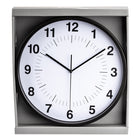 Gry Mattr - Horloge silencieuse contemporaine de 12 po - cadre noir-Prêt à accrocher