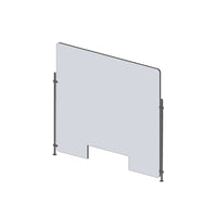Mark Maker Rod Sneeze Guard - Acrylique transparent 1/4" -panneau de 30" Lx31,5"H- ensemble de tiges de 24"H - passage de 4"x12"-Distanciation sociale optimale entre deux groupes de personnes