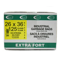 Eco II - Sac à Ordure - Extra Fort - 26 po x 36 po - Clair Tinté - paquet de 150-26 po x 36 po