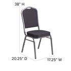 Flash Furniture – Chaises empilables Hercules de la série Crown avec motifs noirs et cadre argenté, 4/pqt-Mousse ignifuge CA117