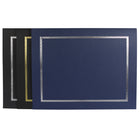 St. James - Porte-certificats/porte-documents - bordure dorée - finition lin - noir - paquet de 5 - 83848-Papier de couverture de qualité supérieure, 230 g, texturé en lin avec un élégant motif de feuille d'or