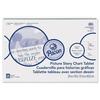 Pacon Chart Tablette Picture Story 24" x 16" Blanc, Paquet de 3-Idéal pour une utilisation en classe.