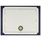 St. James - Porte-certificats/porte-documents - Sceau d'argent avec ruban bleu - bleu marine - paquet de 5-Convient pour les certificats de récompense en format paysage ou portrait