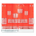 Azar - Kit d'organisateur de mur de panneaux perforés de 24 pièces avec deux panneaux et assortiment accessoire - rouge-Vendu en multiples de: 1