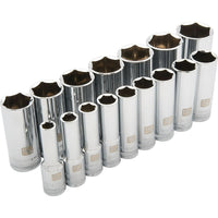 Dynamic Tools – Ensemble de 16 douilles SAE 6 pans profondes, à prise de 1/2 po, 3/8 po à 1 5/16 po-Inclut (po) : 3/8 , 7/16, 1/2, 9/16, 5/8, 11/16, 3/4, 13/16, 7/8, 15/16, 1, 1 1/16, 1 1/8, 1 3/16, 1 1/4, 1 5/16