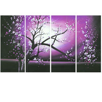 Designart – Floraison au clair de lune, imprimé sur toile, 4 pièces (PT271-PINK)-Impression