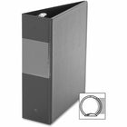 Davis - Reliure à anneaux ronds, petit, 5 po x 8-1/2 po, 2 po, noir-Reliure à anneaux ronds en  suède robuste avec pochette intérieure et porte-étiquette à sur le dos