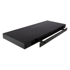 Kiera Grace - Tablette flottante Stockholm Aberg avec lumière à DEL - noir, 24 po, fini mat-Alimentation par piles: l'étagère en bois est livrée avec une lumière alimentée par 3 piles AA (non incluses). Facile à utiliser, touchez simplement le centre de la lumière pour l'allumer, appuyez à nouveau pour l'éteindre
