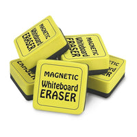 Gomme à effacer magnétique pour tableau blanc The Pencil Grip, 2" x 2", jaune, paquet de 2-La gomme magnétique adhère aux surfaces magnétiques